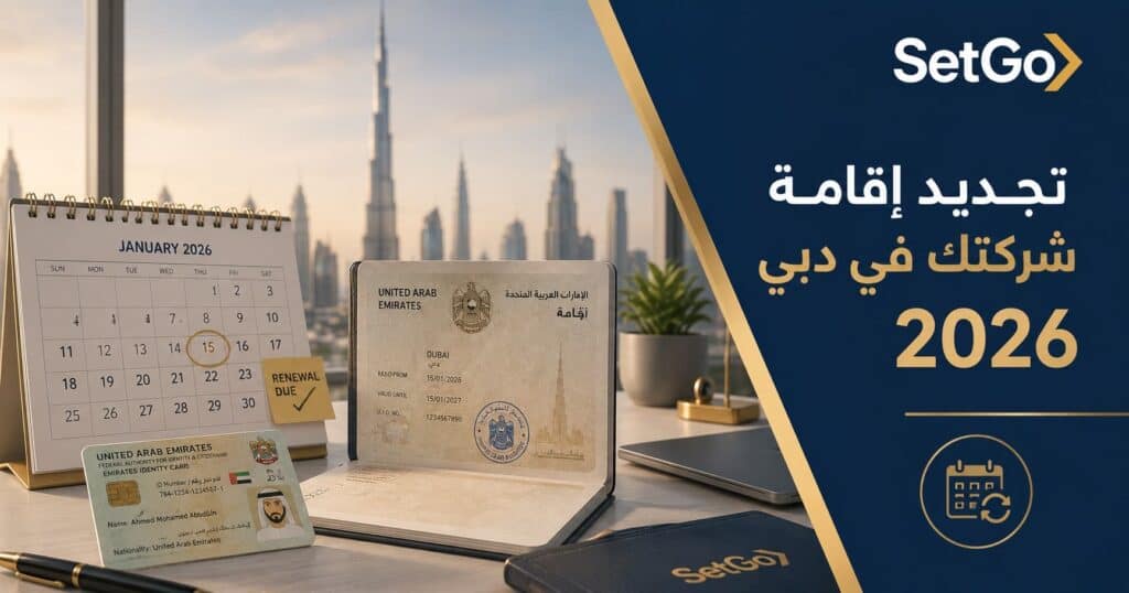 خطوات تجديد إقامة الشركة في دبي قبل انتهاء الصلاحية مع SetGo
