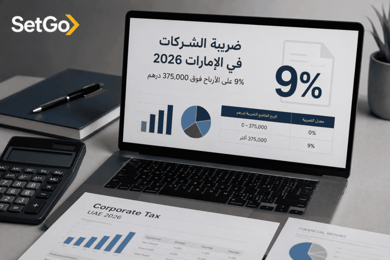 معدل ضريبة الشركات UAE 2026 — دليل SetGo للمستثمرين الجدد